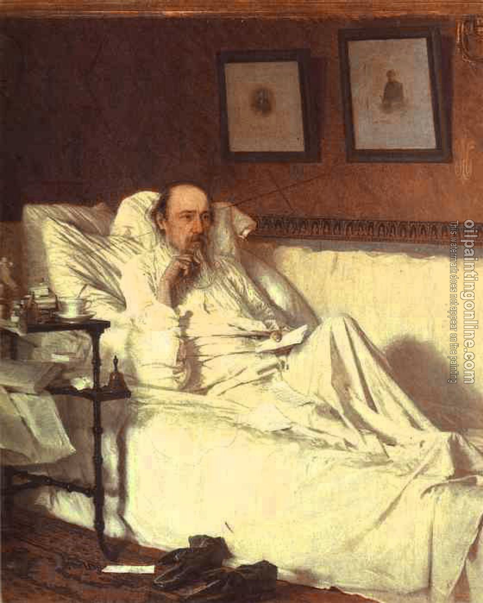 Ivan Nikolaevich Kramskoy - Nikolay Nekrasov in the Period of Last Songs